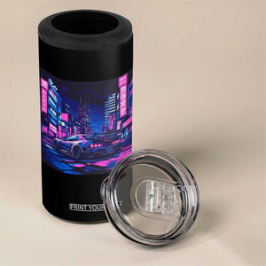 Tokyo Night Drive 4 in 1 Can Cooler Tumbler Retro Futuristic JDM Street Racing Aesthetic TS09 Print Your Wear