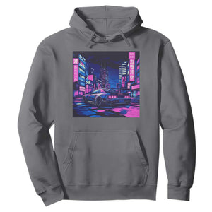Tokyo Night Drive Hoodie Retro Futuristic JDM Street Racing Aesthetic TS09 Charcoal Print Your Wear