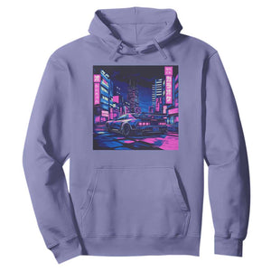 Tokyo Night Drive Hoodie Retro Futuristic JDM Street Racing Aesthetic TS09 Violet Print Your Wear