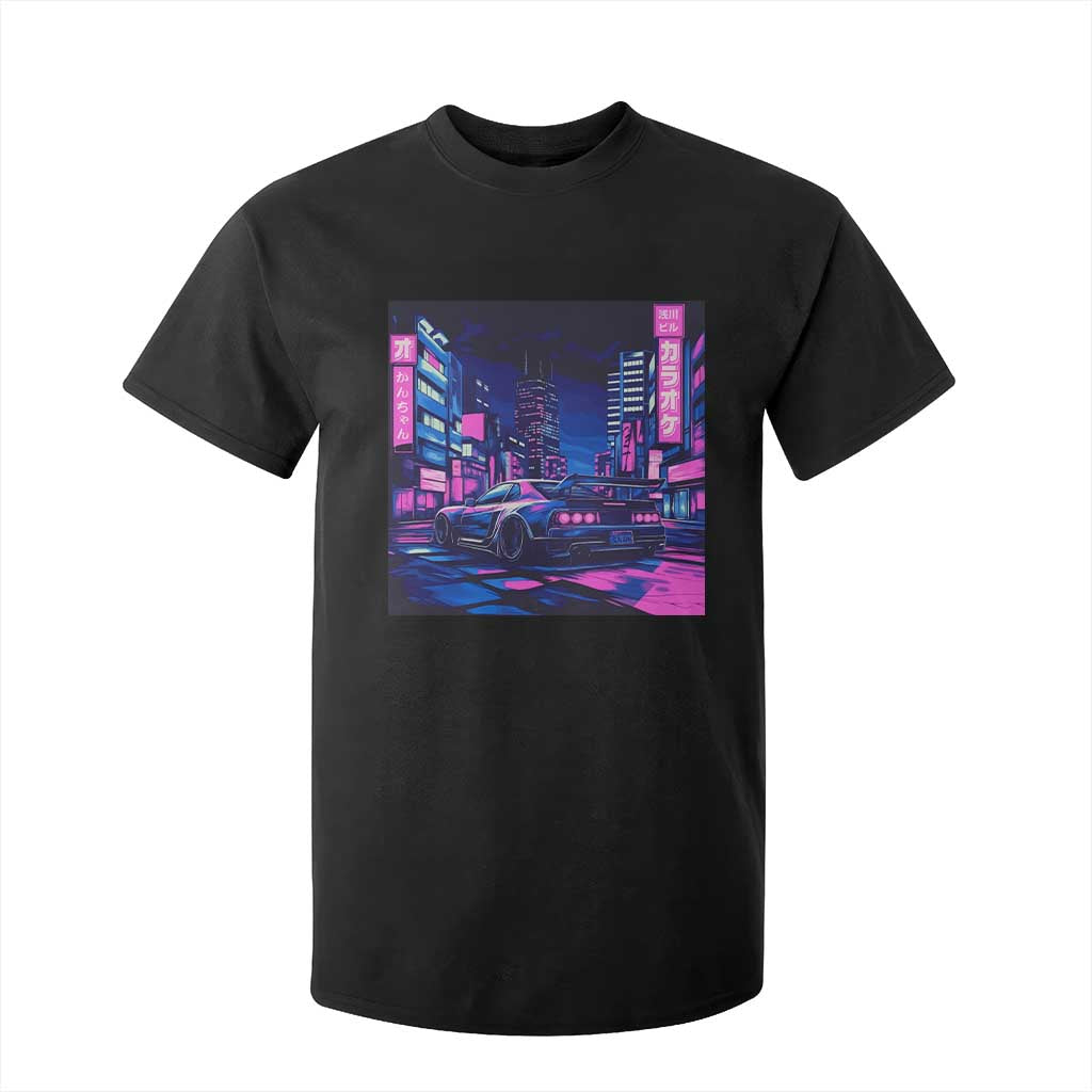 Tokyo Night Drive T Shirt For Kid Retro Futuristic JDM Street Racing Aesthetic TS09 Black Print Your Wear