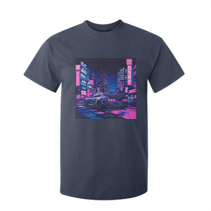 Tokyo Night Drive T Shirt For Kid Retro Futuristic JDM Street Racing Aesthetic TS09 Navy Print Your Wear