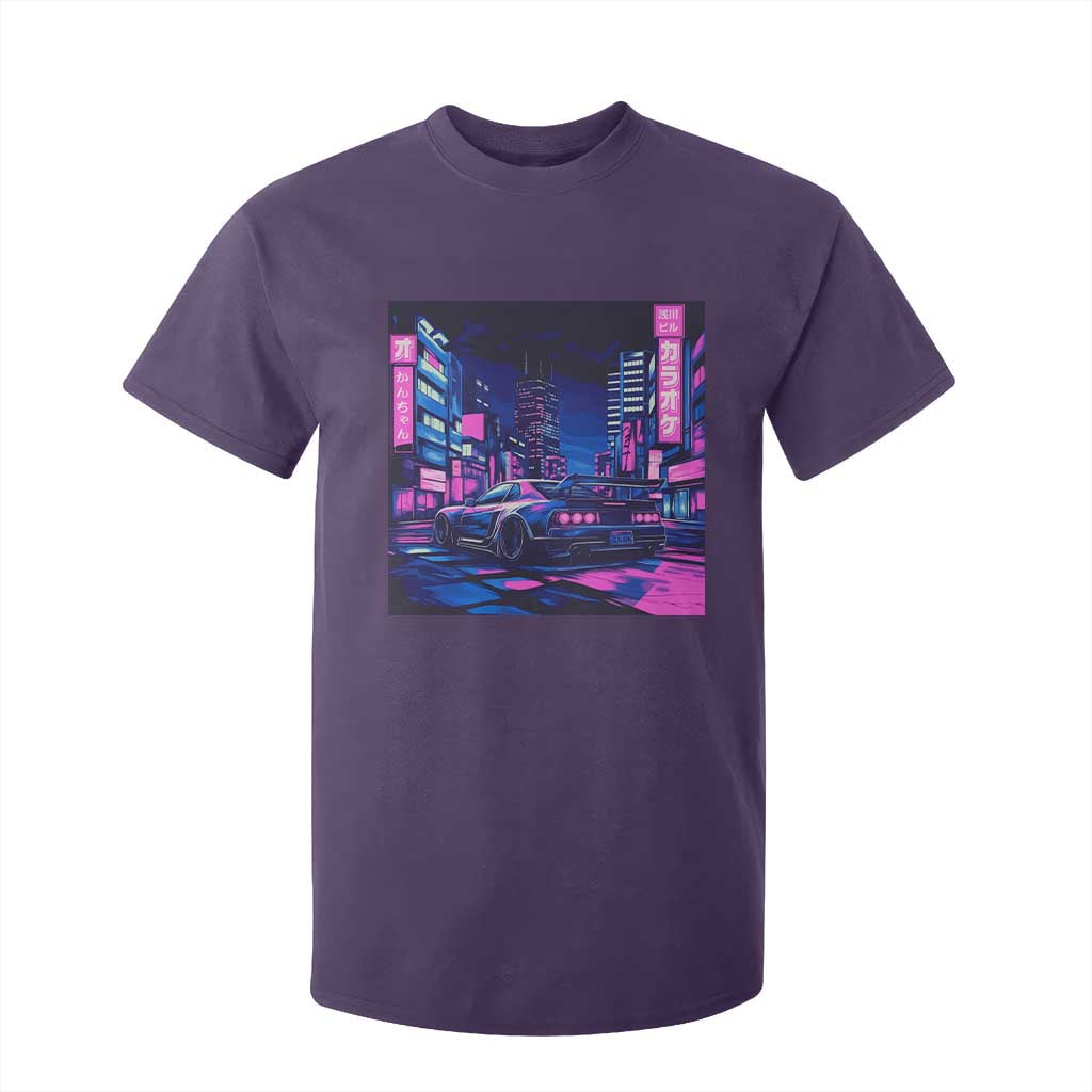 Tokyo Night Drive T Shirt For Kid Retro Futuristic JDM Street Racing Aesthetic TS09 Purple Print Your Wear