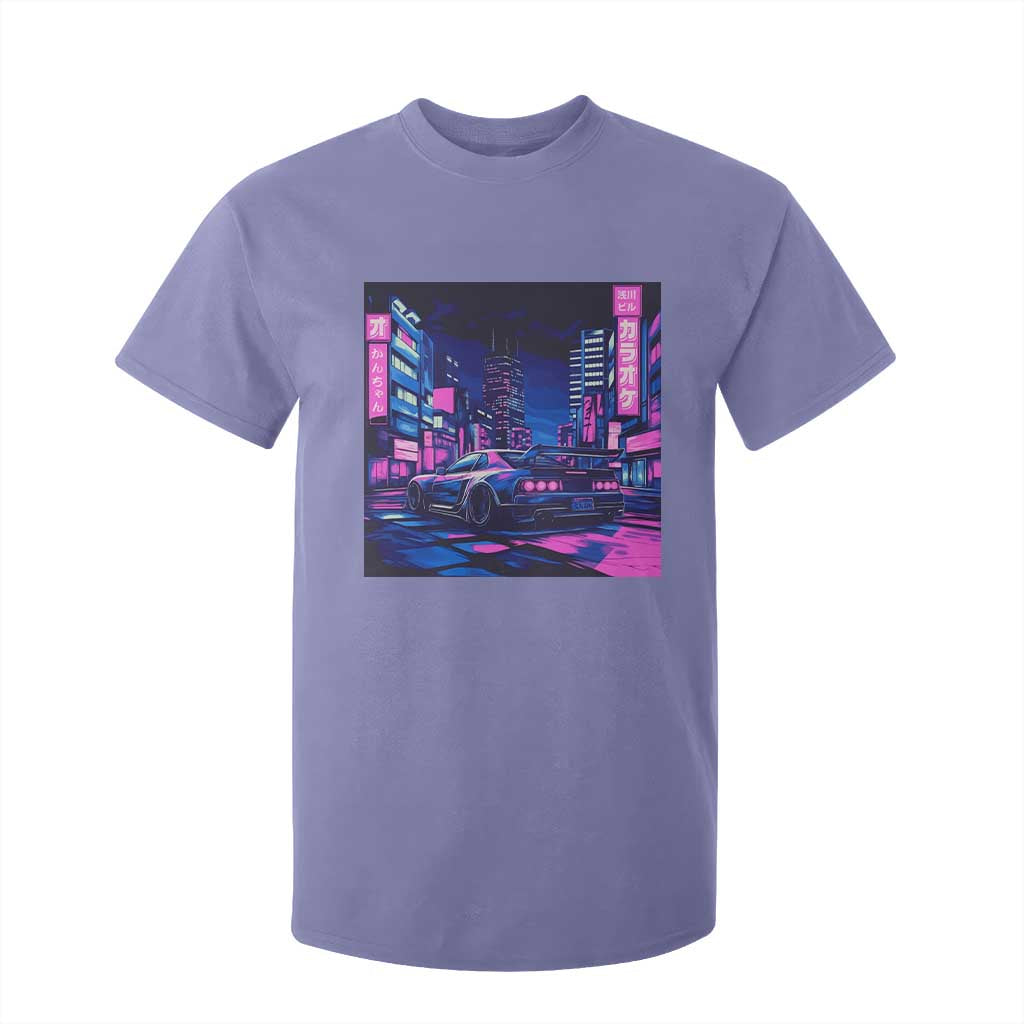 Tokyo Night Drive T Shirt For Kid Retro Futuristic JDM Street Racing Aesthetic TS09 Violet Print Your Wear