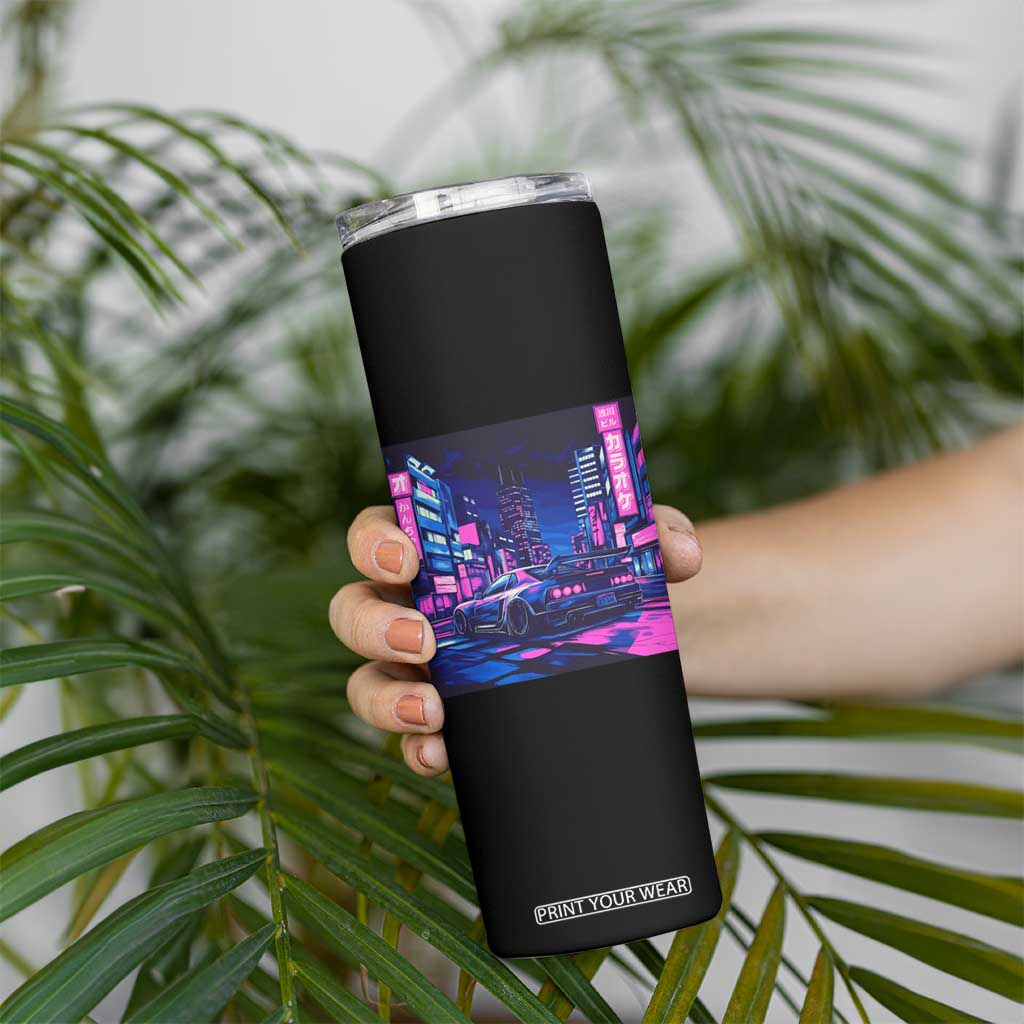 Tokyo Night Drive Skinny Tumbler Retro Futuristic JDM Street Racing Aesthetic TS09 Print Your Wear