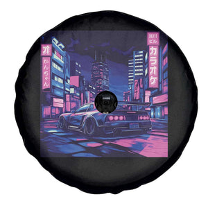 Tokyo Night Drive Spare Tire Cover Retro Futuristic JDM Street Racing Aesthetic TS09 Print Your Wear