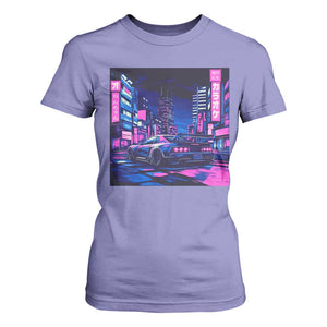 Tokyo Night Drive T Shirt For Women Retro Futuristic JDM Street Racing Aesthetic TS09 Violet Print Your Wear