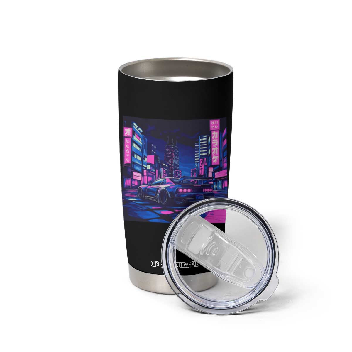 Tokyo Night Drive Tumbler Cup Retro Futuristic JDM Street Racing Aesthetic TS09 Print Your Wear