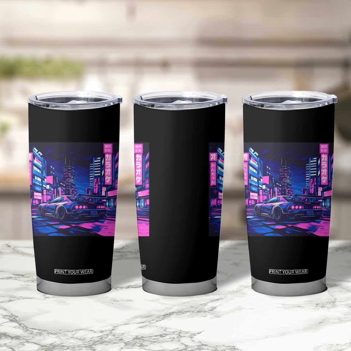 Tokyo Night Drive Tumbler Cup Retro Futuristic JDM Street Racing Aesthetic TS09 Print Your Wear