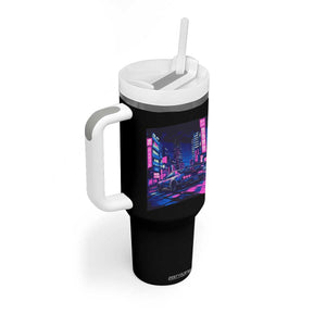 Tokyo Night Drive Tumbler With Handle Retro Futuristic JDM Street Racing Aesthetic TS09 Print Your Wear