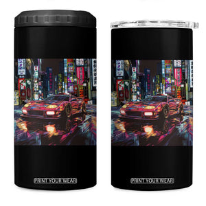 Tokyo Night Racer 4 in 1 Can Cooler Tumbler JDM Street Racing Neon Aesthetic TS09 One Size: 16 oz Black Print Your Wear