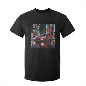 Tokyo Night Racer T Shirt For Kid JDM Street Racing Neon Aesthetic TS09 Black Print Your Wear