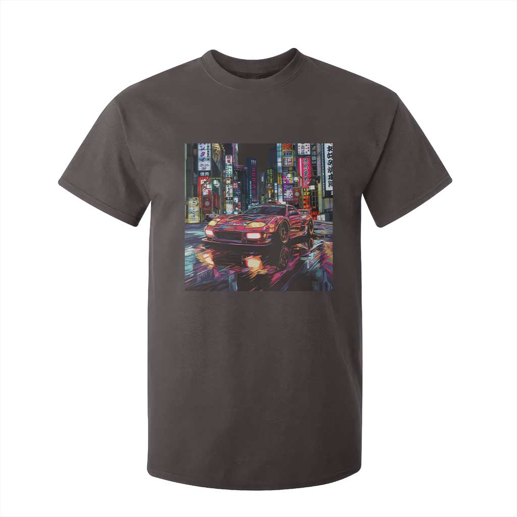 Tokyo Night Racer T Shirt For Kid JDM Street Racing Neon Aesthetic TS09 Dark Chocolate Print Your Wear