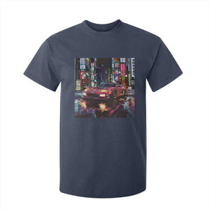 Tokyo Night Racer T Shirt For Kid JDM Street Racing Neon Aesthetic TS09 Navy Print Your Wear