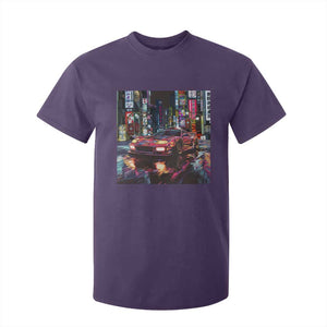 Tokyo Night Racer T Shirt For Kid JDM Street Racing Neon Aesthetic TS09 Purple Print Your Wear