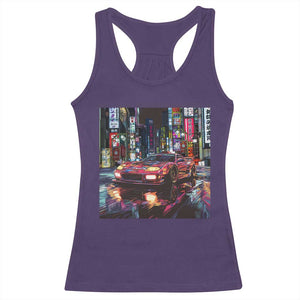 Tokyo Night Racer Racerback Tank Top JDM Street Racing Neon Aesthetic TS09 Purple Print Your Wear