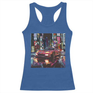 Tokyo Night Racer Racerback Tank Top JDM Street Racing Neon Aesthetic TS09 Royal Blue Print Your Wear