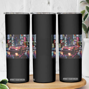 Tokyo Night Racer Skinny Tumbler JDM Street Racing Neon Aesthetic TS09 Print Your Wear