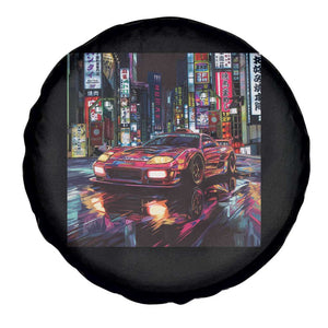 Tokyo Night Racer Spare Tire Cover JDM Street Racing Neon Aesthetic TS09 Print Your Wear