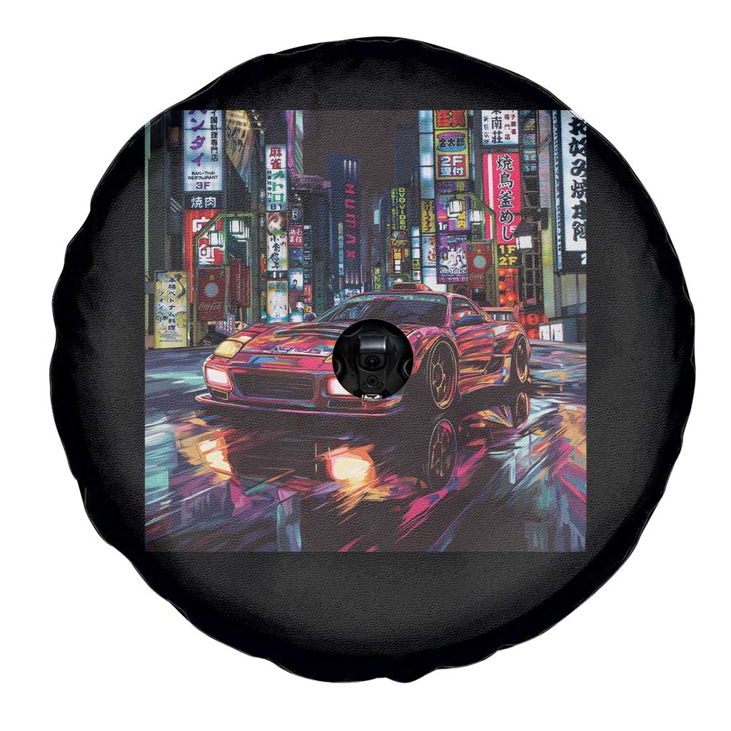 Tokyo Night Racer Spare Tire Cover JDM Street Racing Neon Aesthetic TS09 Print Your Wear