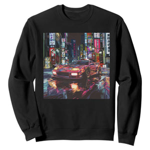 Tokyo Night Racer Sweatshirt JDM Street Racing Neon Aesthetic TS09 Black Print Your Wear