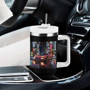 Tokyo Night Racer Tumbler With Handle JDM Street Racing Neon Aesthetic TS09 Print Your Wear