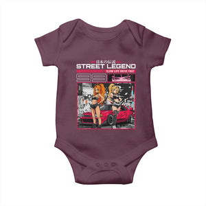 Street Legend JDM Anime Baby Onesie TS09 Maroon Print Your Wear