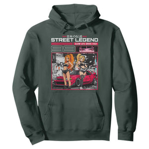 Street Legend JDM Anime Hoodie TS09 Dark Forest Green Print Your Wear