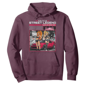 Street Legend JDM Anime Hoodie TS09 Maroon Print Your Wear