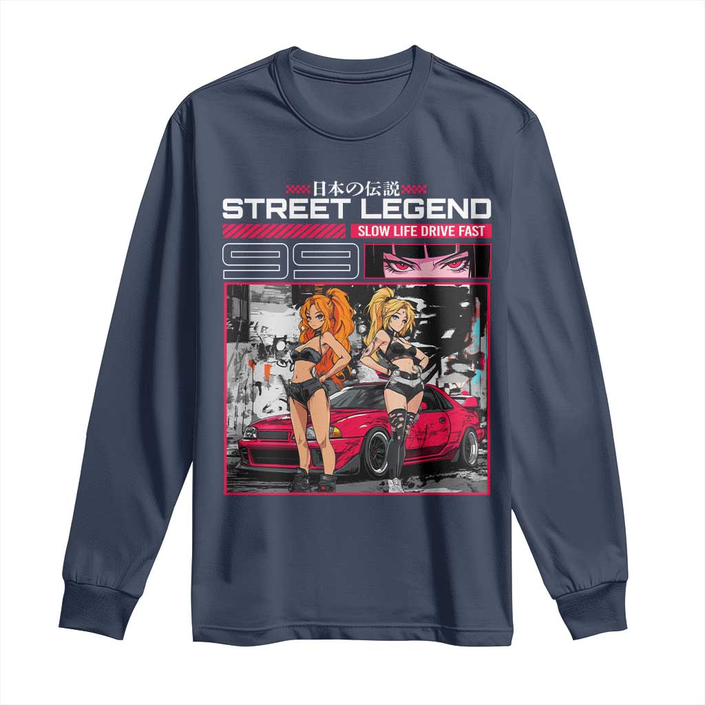 Street Legend JDM Anime Long Sleeve Shirt TS09 Navy Print Your Wear