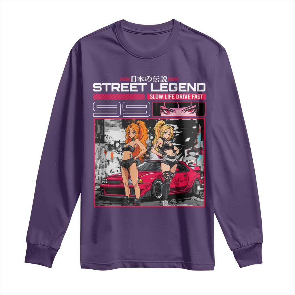 Street Legend JDM Anime Long Sleeve Shirt TS09 Purple Print Your Wear