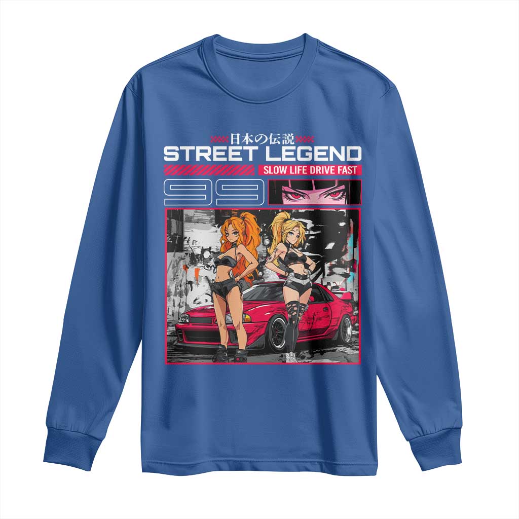 Street Legend JDM Anime Long Sleeve Shirt TS09 Royal Blue Print Your Wear