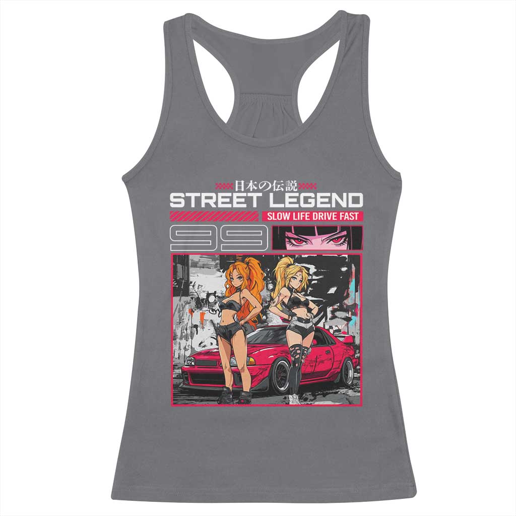 Street Legend JDM Anime Racerback Tank Top TS09 Charcoal Print Your Wear