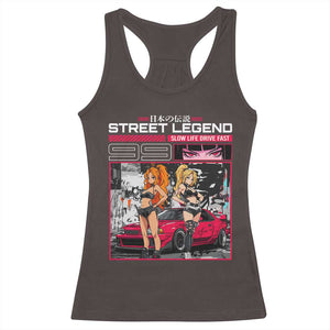 Street Legend JDM Anime Racerback Tank Top TS09 Dark Chocolate Print Your Wear