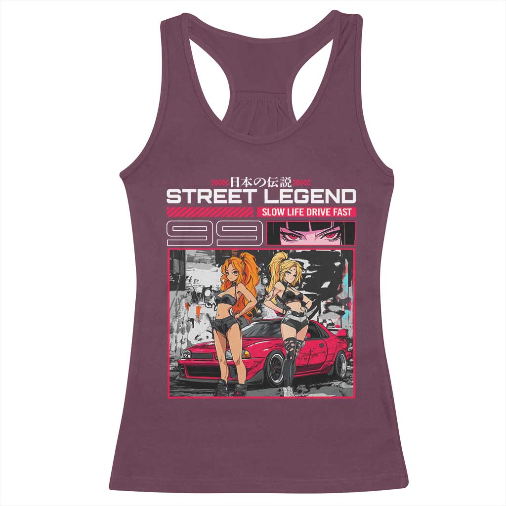 Street Legend JDM Anime Racerback Tank Top TS09 Maroon Print Your Wear