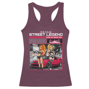 Street Legend JDM Anime Racerback Tank Top TS09 Maroon Print Your Wear