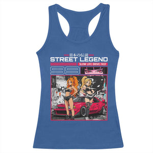 Street Legend JDM Anime Racerback Tank Top TS09 Royal Blue Print Your Wear