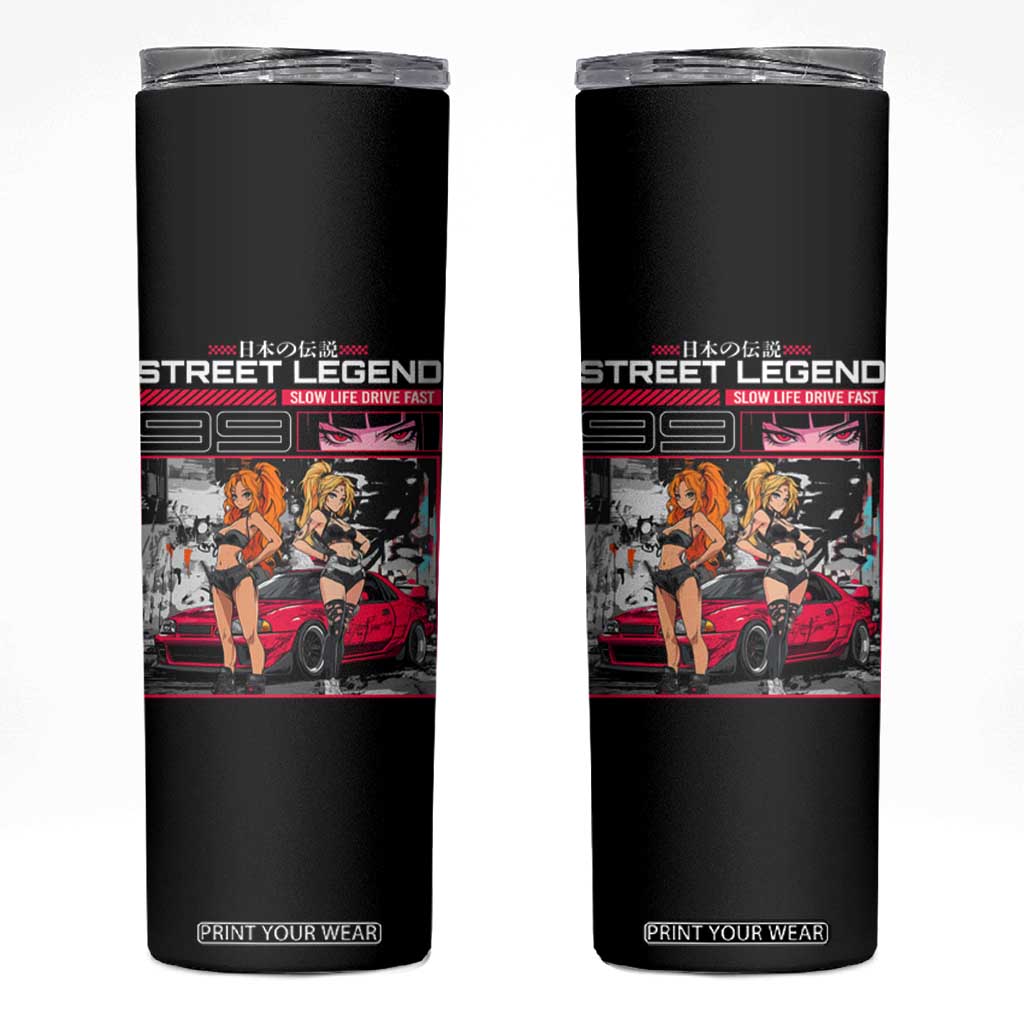 Street Legend JDM Anime Skinny Tumbler TS09 Black Print Your Wear