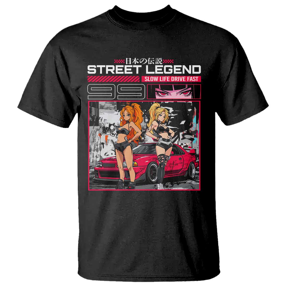 Street Legend JDM Anime T Shirt TS09 Black Print Your Wear