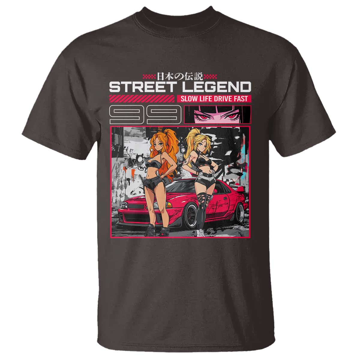 Street Legend JDM Anime T Shirt TS09 Dark Chocolate Print Your Wear