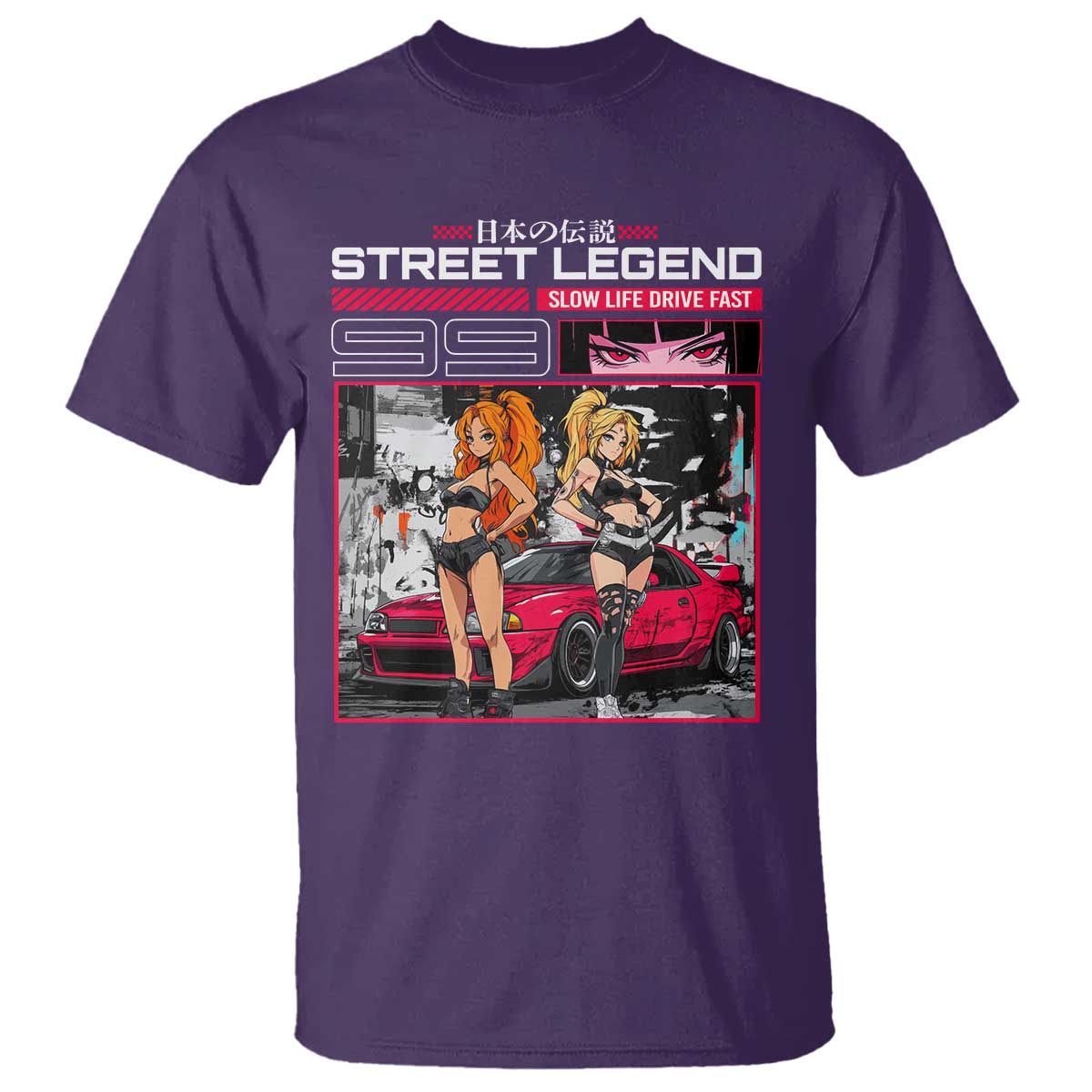 Street Legend JDM Anime T Shirt TS09 Purple Print Your Wear