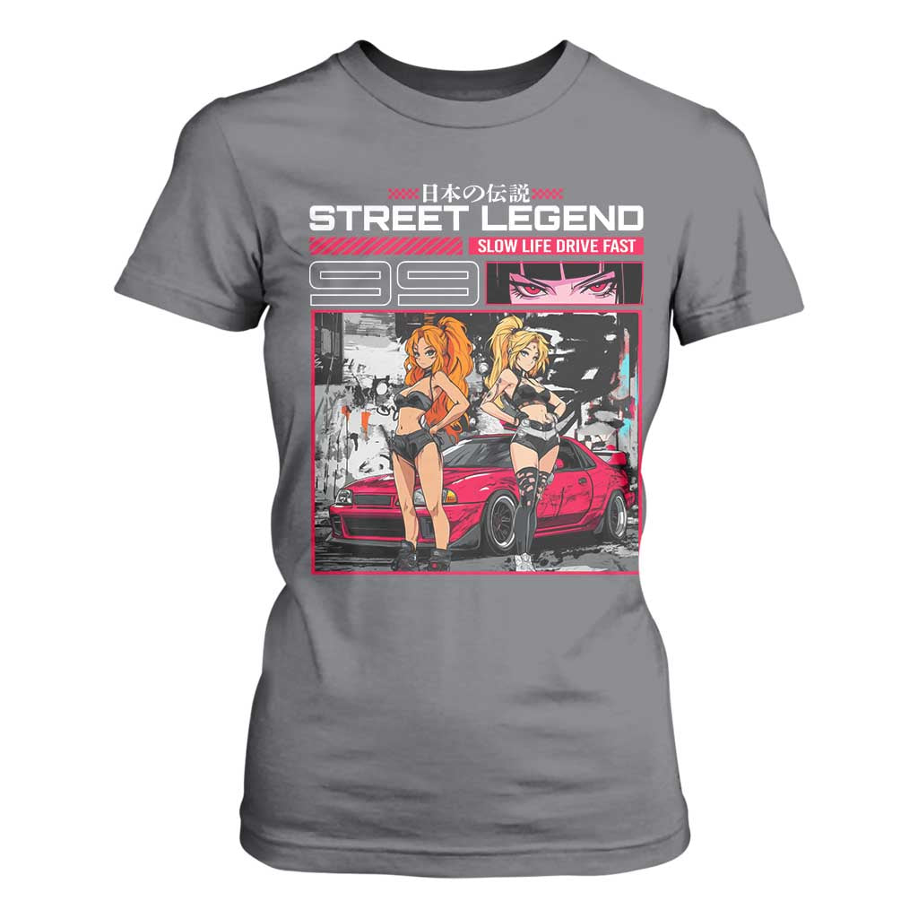 Street Legend JDM Anime T Shirt For Women TS09 Charcoal Print Your Wear