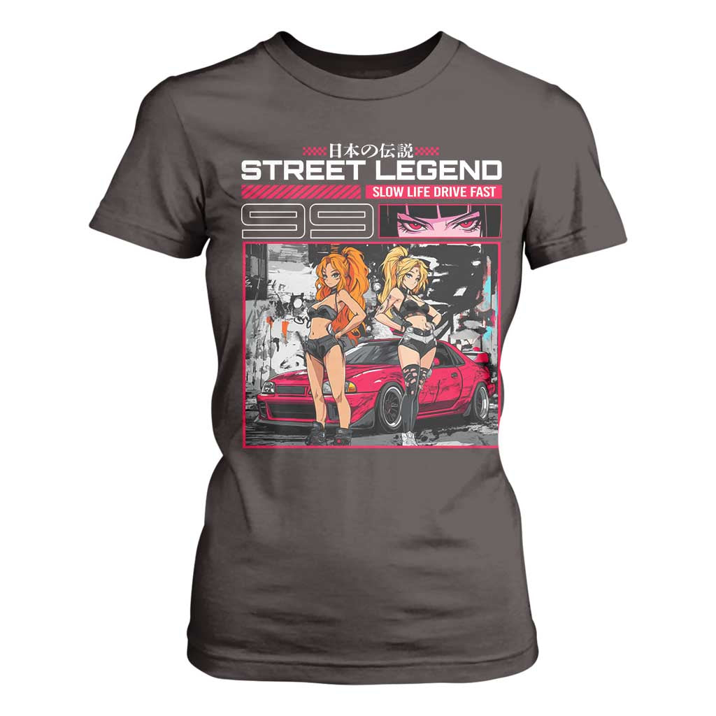 Street Legend JDM Anime T Shirt For Women TS09 Dark Chocolate Print Your Wear