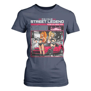 Street Legend JDM Anime T Shirt For Women TS09 Navy Print Your Wear