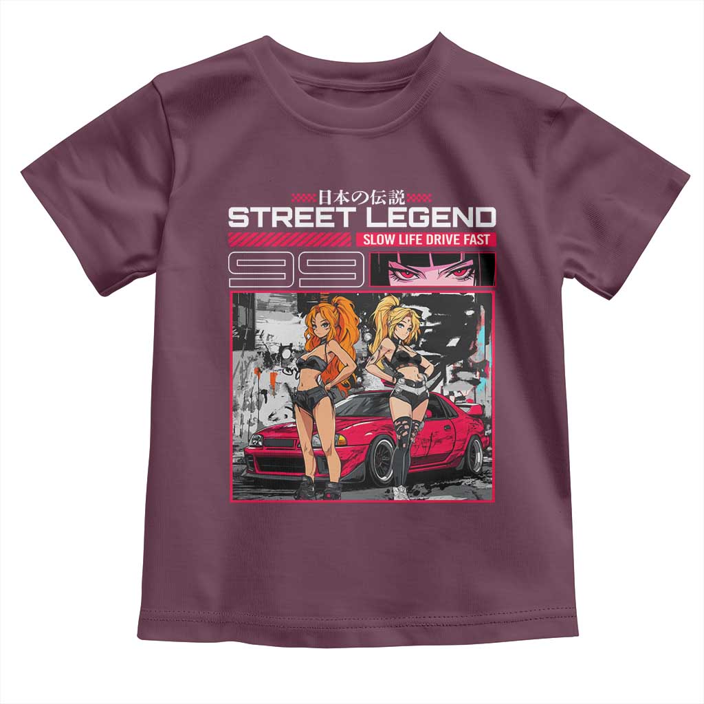 Street Legend JDM Anime Toddler T Shirt TS09 Maroon Print Your Wear