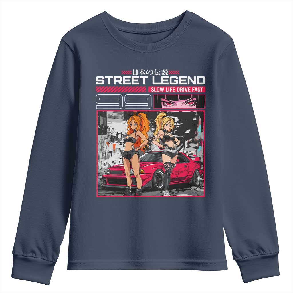 Street Legend JDM Anime Youth Sweatshirt TS09 Navy Print Your Wear