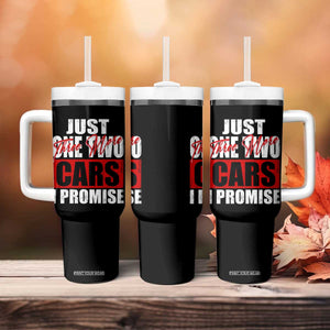 Funny Car Lover Tumbler With Handle Just One Two Three More Cars I Promise TS09 Print Your Wear