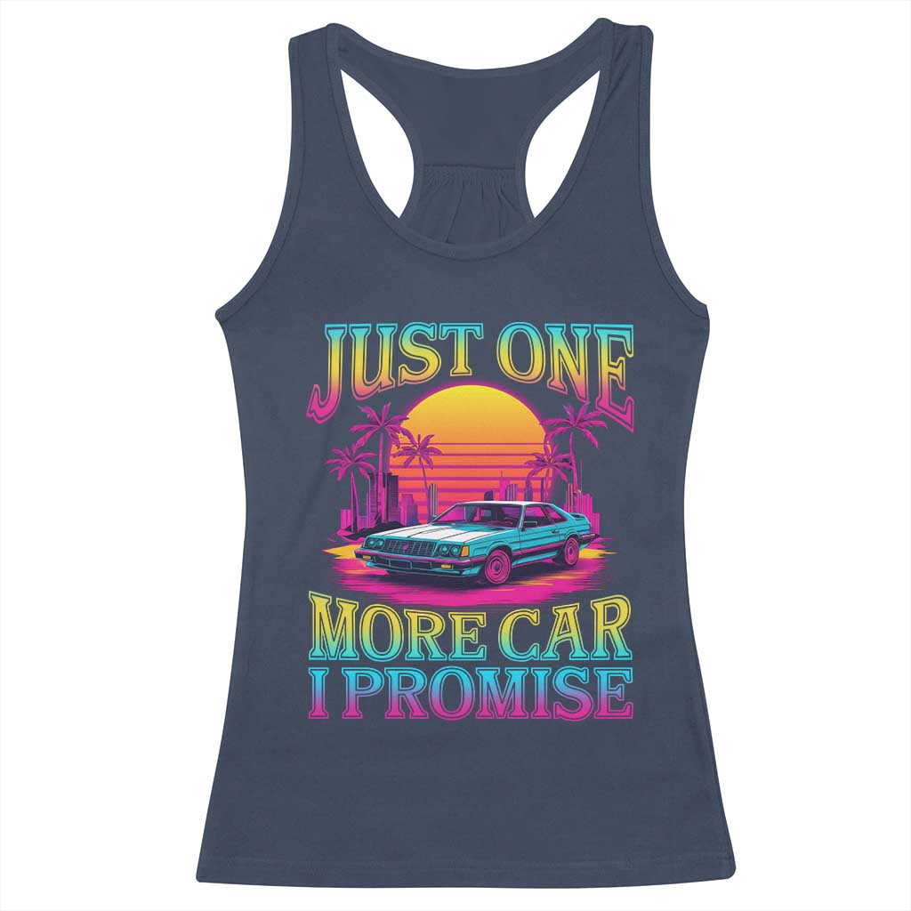 Funny Car Lover Racerback Tank Top Just One More Car I Promise TS09 Navy Print Your Wear