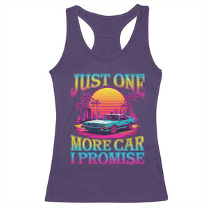 Funny Car Lover Racerback Tank Top Just One More Car I Promise TS09 Purple Print Your Wear
