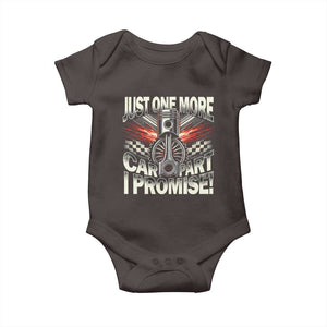 Funny Car Lover Baby Onesie Just One More Car Part I Promise TS09 Dark Chocolate Print Your Wear