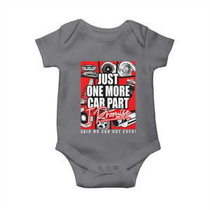 Car Lover Baby Onesie Just One More Car Part I Promise TS09 Charcoal Print Your Wear